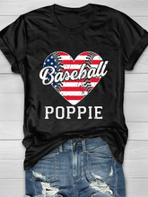 Baseball Poppie Flagge T-Shirt